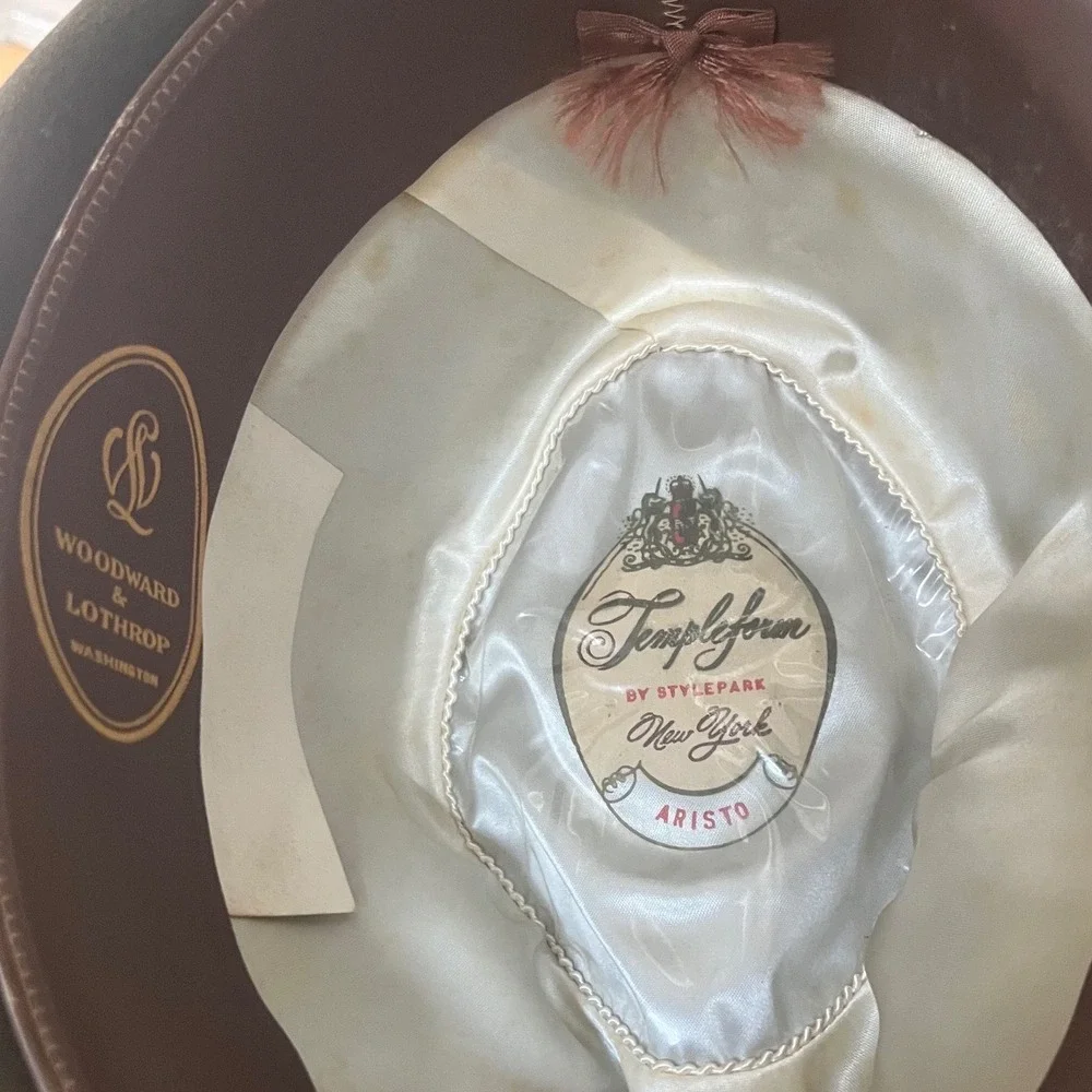 Vtg‎ Brown FEDORA Hat Templeform Aristo felt hat Stylepark Woodward and Lothrop